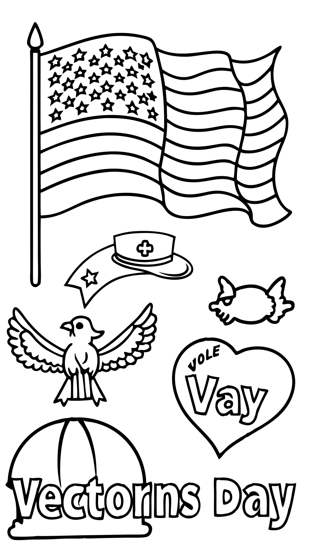 coloring pages easy veterans day drawings colored